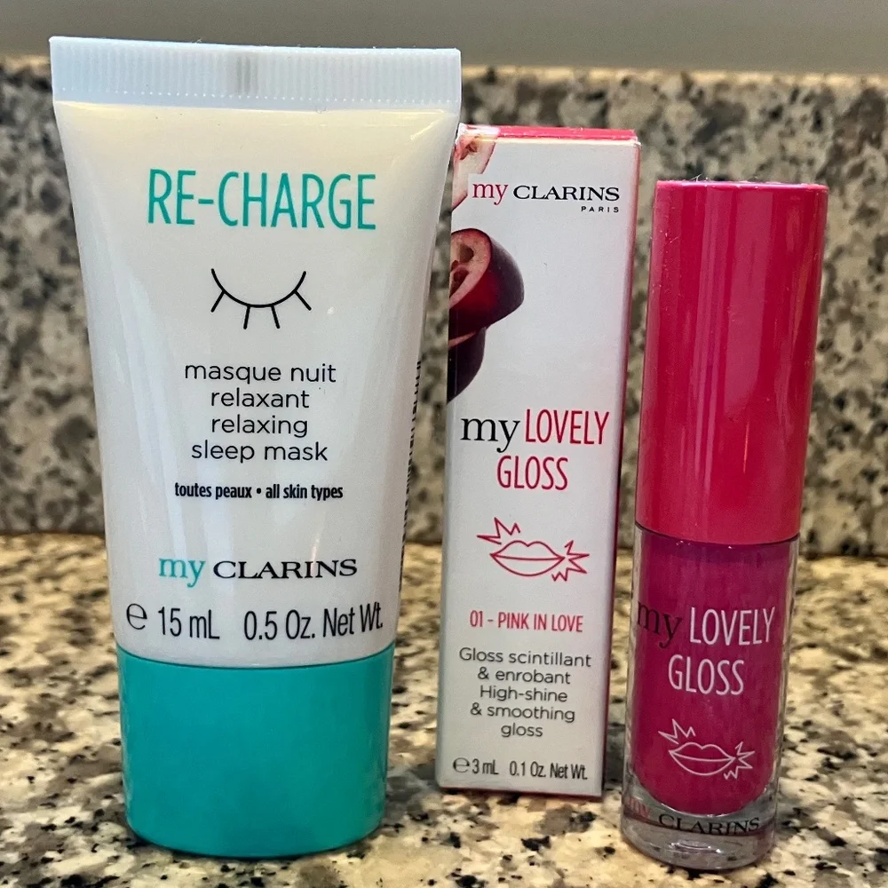 Clarins MyClarins Re-Charge & Lovely Lip Gloss NEW